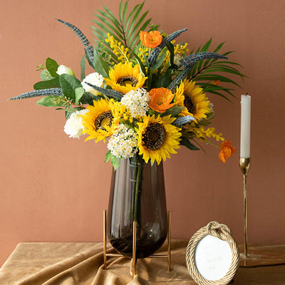 ひまわり フローラル  造花 花束 フェイク 装飾 置物 高級感 ロマンシック リビングルーム
