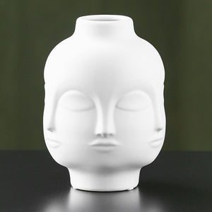 カラー: 多面的なミューズ顔　花器：白色